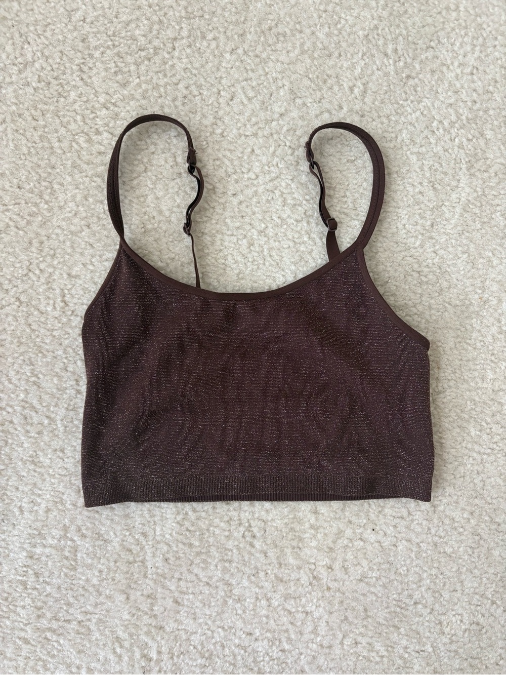 aerie Shimmery Chocolate Brown Crop Tank
